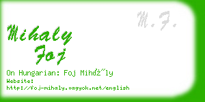 mihaly foj business card